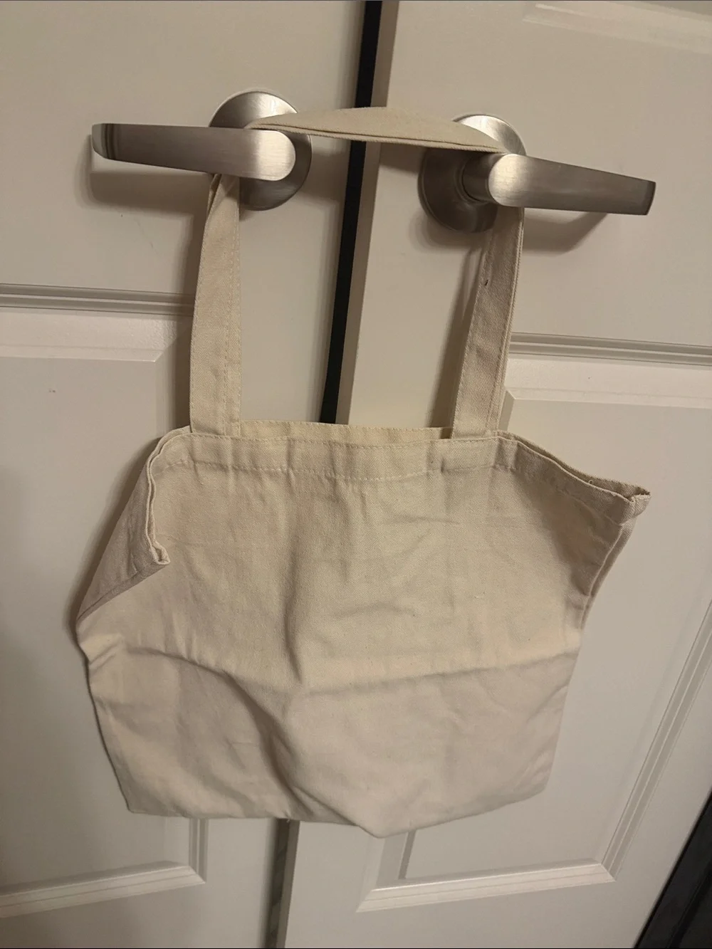 Natural Canvas Tote with Black Graphic Print